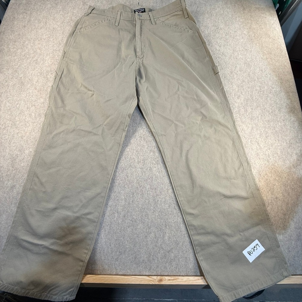 Polo Jeans Co Ralph Lauren Mens Carpenter Pants 34x32 Khaki Tan Cotton Utility
